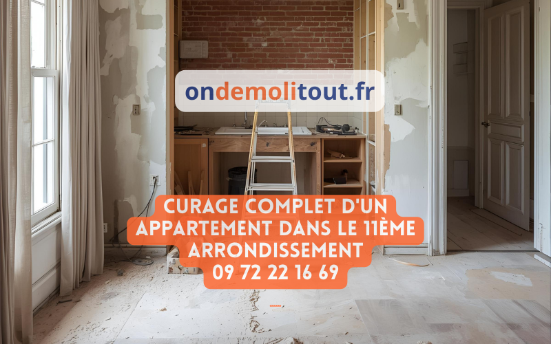 Curage d'un appartement parisien avant rénovation complète