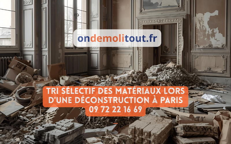 Tri sélectif des matériaux lors d'une déconstruction Paris