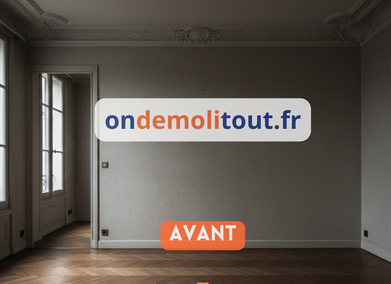 Cuisine fermée avant ouverture mur porteur à Boulogne - espace cloisonné et sombre séparé du salon