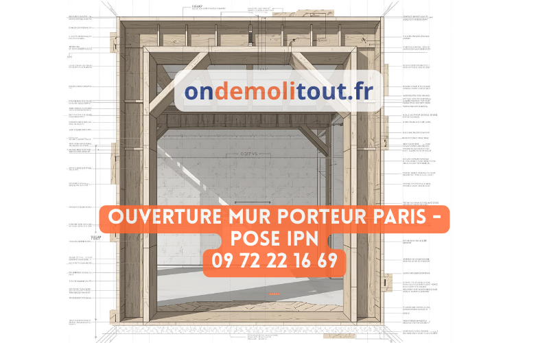 Ouverture et demolition mur porteur avec pose d'IPN à Paris